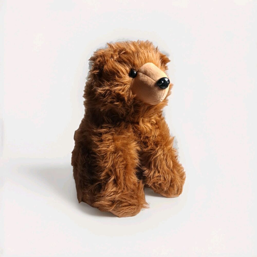 Aurora World Sitting Bear Brown Beanbag Plush Stuffed Animal Toy Tag Removed
